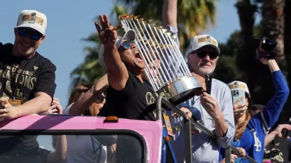 Así celebró Los Ángeles a sus queridos Dodgers.