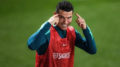 Así vivió Cristiano Ronaldo una práctica más con Portugal.