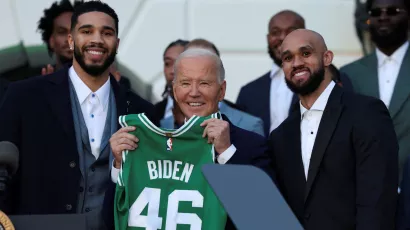 Los campeones Celtics visitaron la Casa Blanca