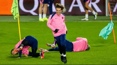 Antoine Griezmann lideró el entrenamiento de Atlético de Madrid en Praga