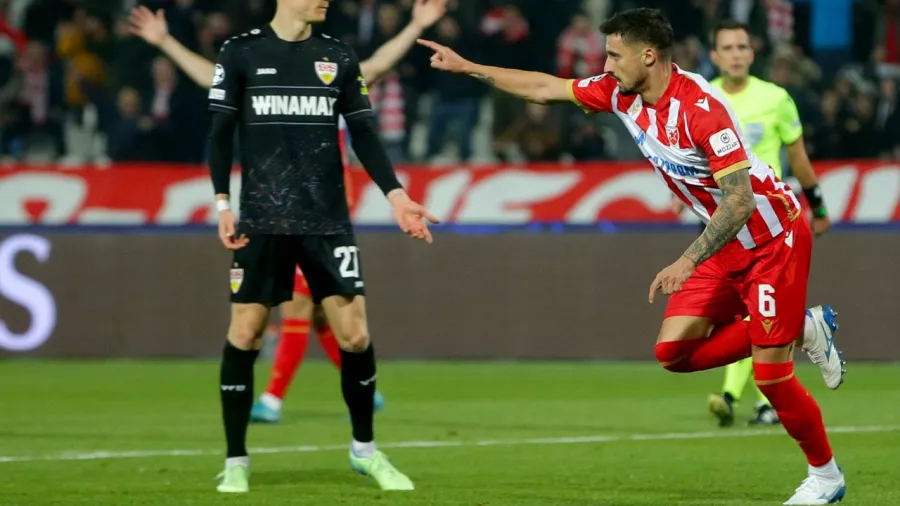 Estrella Roja despertó en la Champions League y goleó a Stuttgart