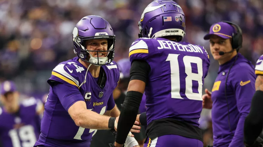 Sam Darnold lanzó 5 pases de touchdown en la victoria 42-21 de los Vikings sobre los Falcons