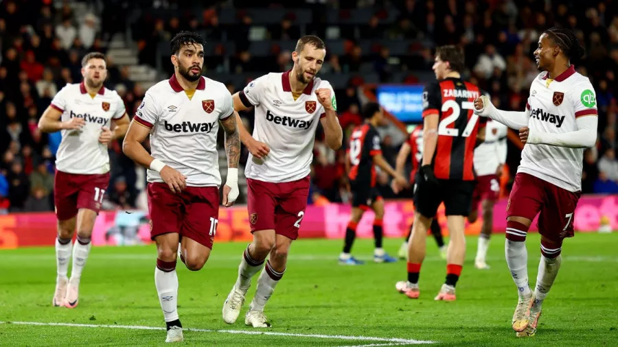 Bournemouth y West Ham firmaron un empate de goles tardíos en la Premier League