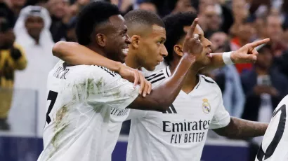 Kylian Mbappé puso el primero al 37' tras una gran jugada con Vinicius.