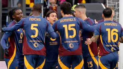 Así celebró la Roma en el Estadio Olímpico.