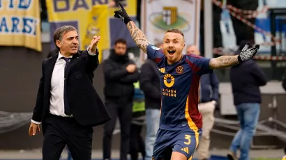 Así celebró la Roma en el Estadio Olímpico.