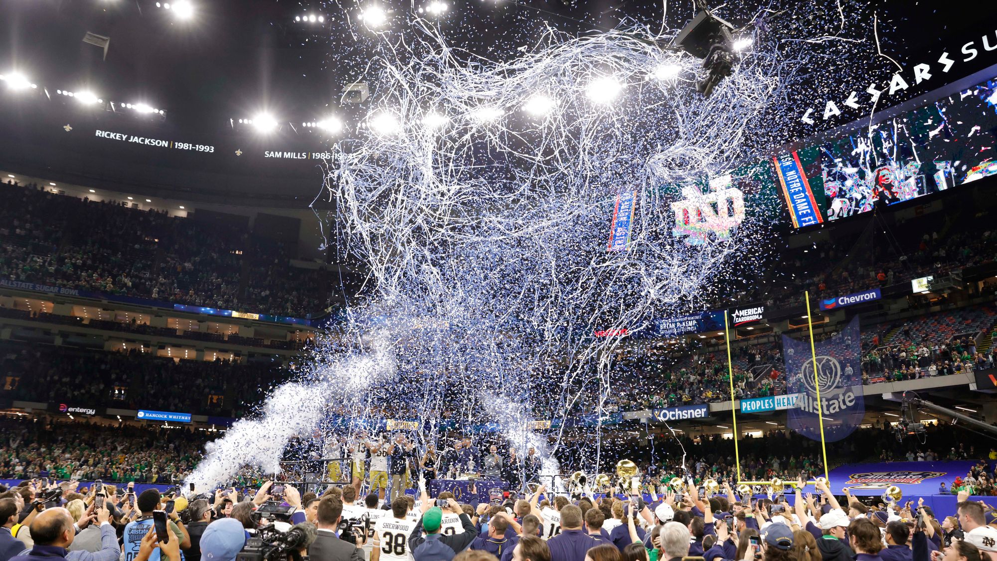 'Dulce' festejo de Notre Dame en el Sugar Bowl