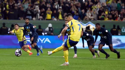 CR7 marcó el segundo tanto del Al-Nassr desde el punto penal.