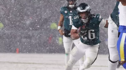 Saquon Barkley fue el amo de la nieve en Philadelphia