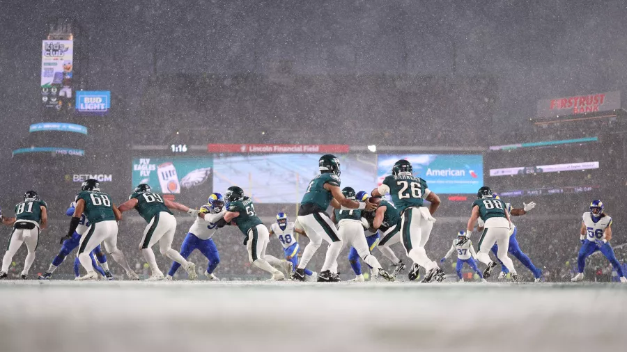 Saquon Barkley fue el amo de la nieve en Philadelphia