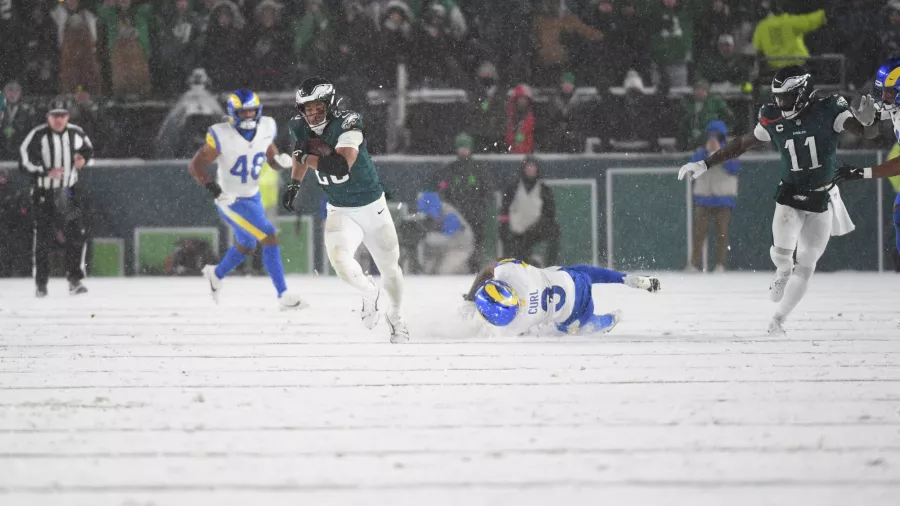 Saquon Barkley fue el amo de la nieve en Philadelphia