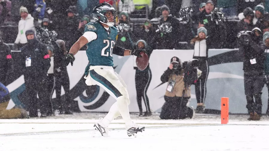 Saquon Barkley fue el amo de la nieve en Philadelphia