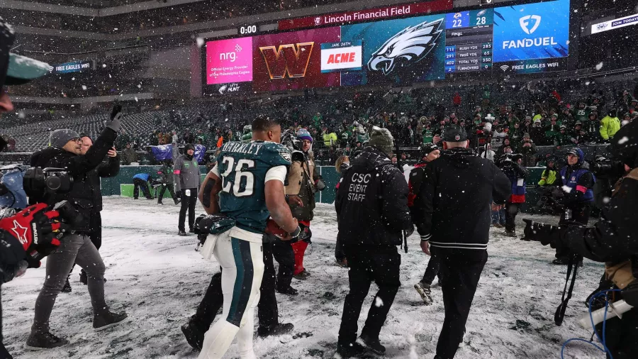 Saquon Barkley fue el amo de la nieve en Philadelphia