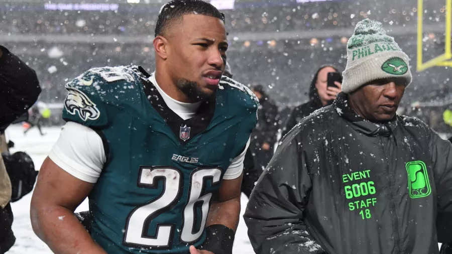 Saquon Barkley fue el amo de la nieve en Philadelphia