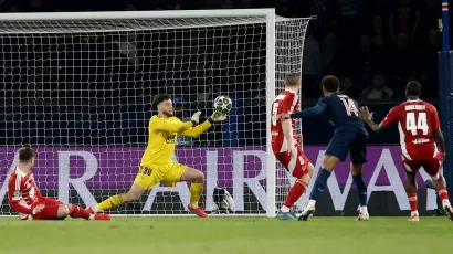 Désire Doue. Anotador del cuarto gol de la noche.