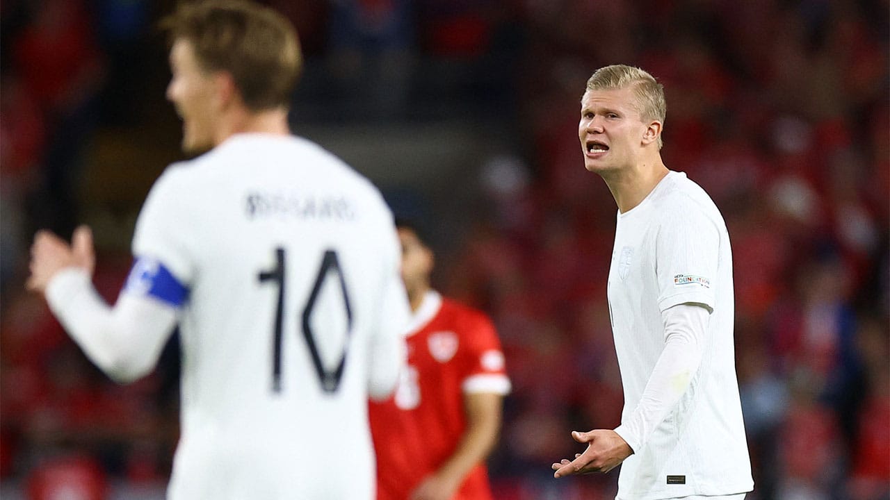 Erling Haaland se va sin marcar y Noruega pierde en la Nations League