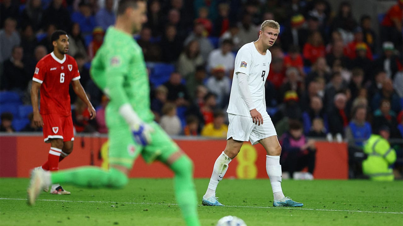 Erling Haaland se va sin marcar y Noruega pierde en la Nations League
